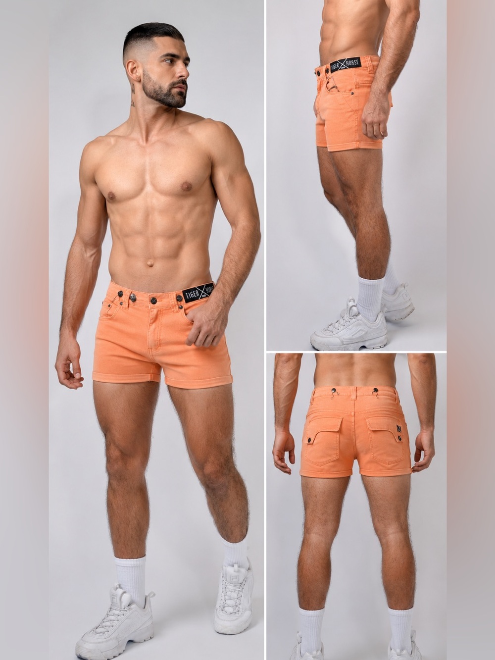 Tigerhorse Harrison Dirty Short Peach Size 30 Suspender Hardware